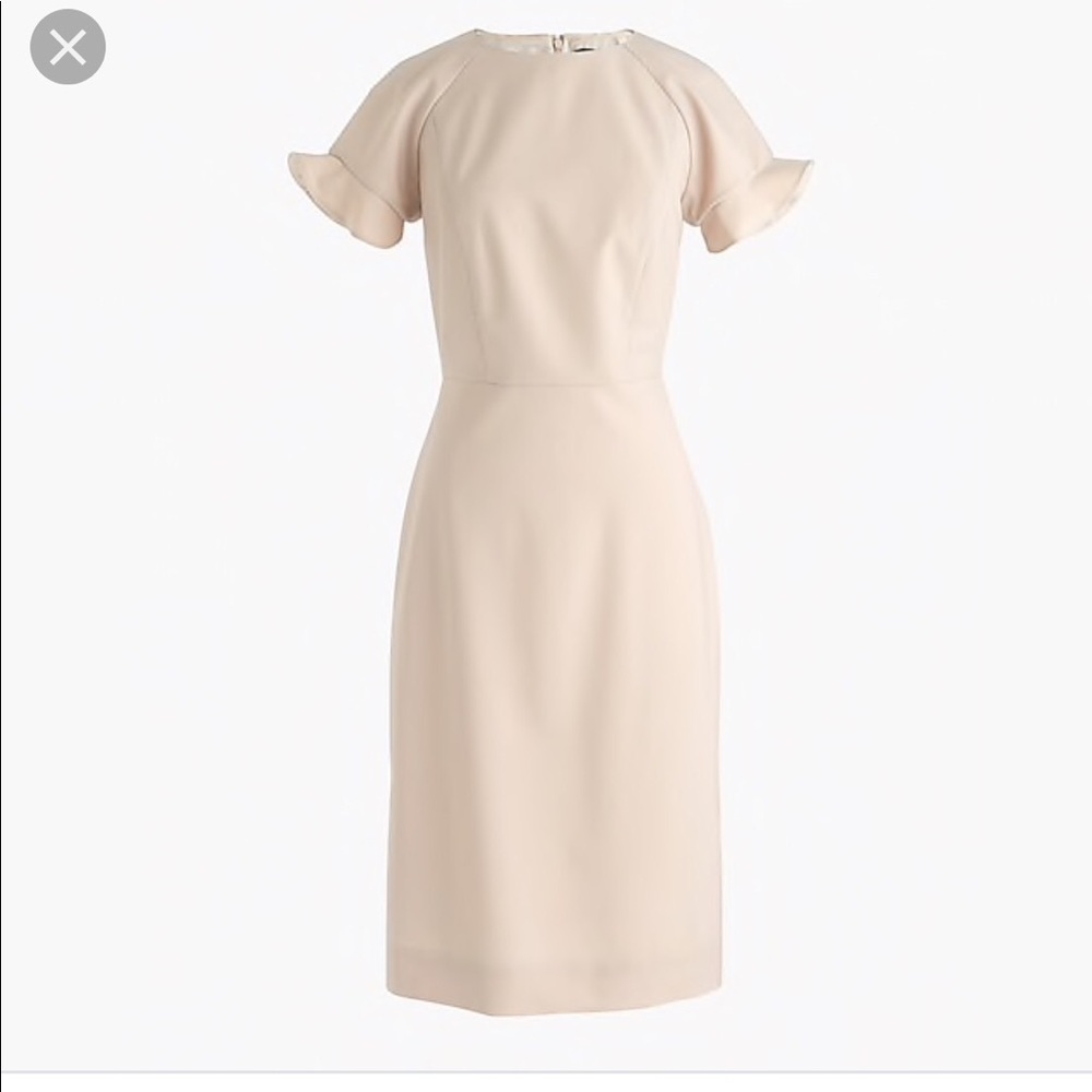 J Crew NWOT wool ruffled sleeve sheath dress